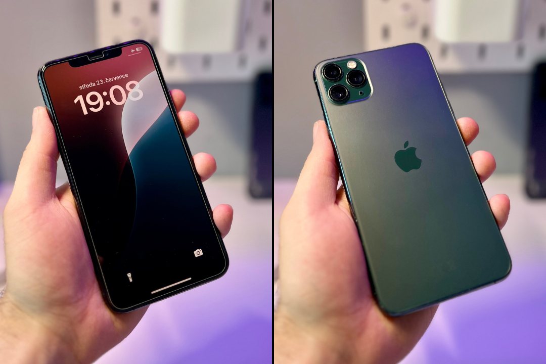 Opravený iPhone, displej a záda po opravě